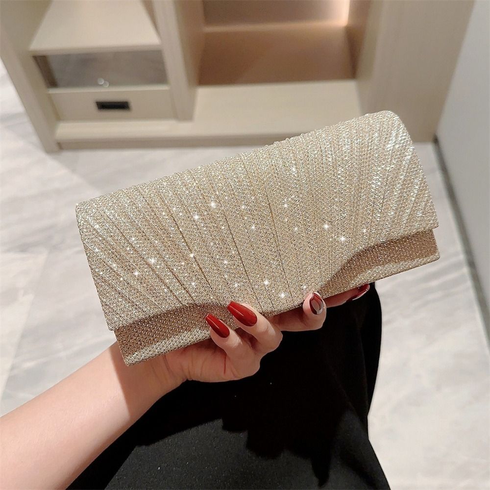 Luxury Bags Gold - حقائب سهرة فاخرة مزينة بالترتر، حقيبة