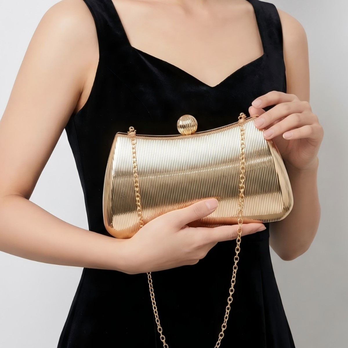 Luxury Bags Gold - حقيبة يد نسائية أنيقة وفاخرة للسهرات،
