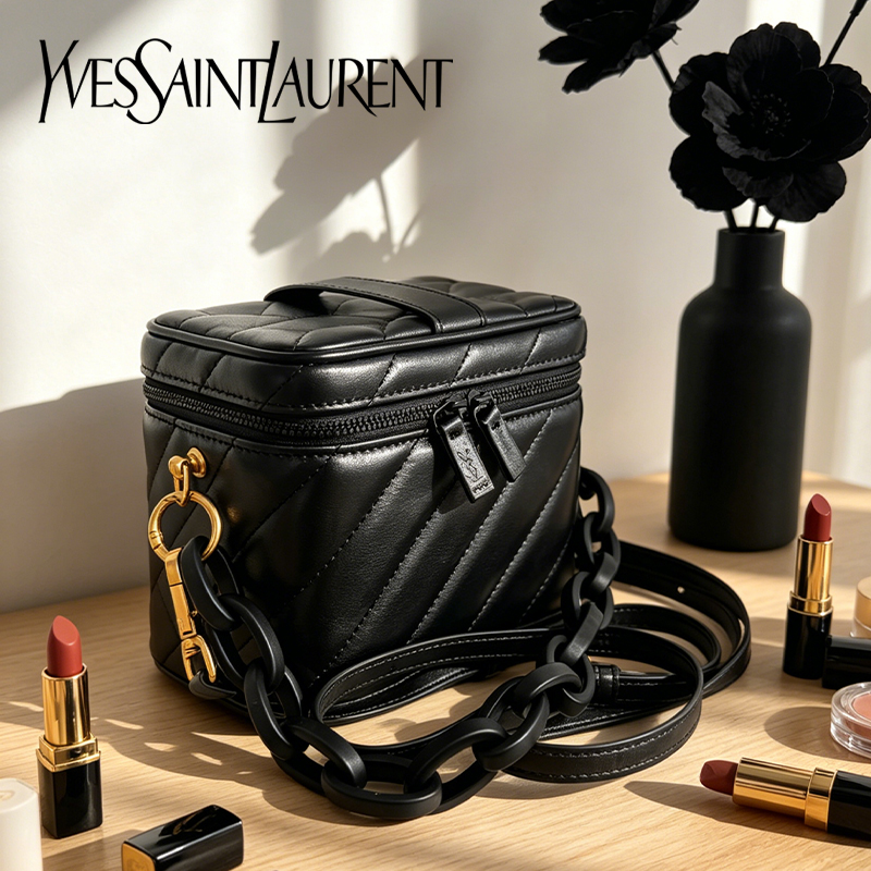 Luxury Designer Bags Ysl - حقيبة ييف سان لوران سوداء مبطنة،