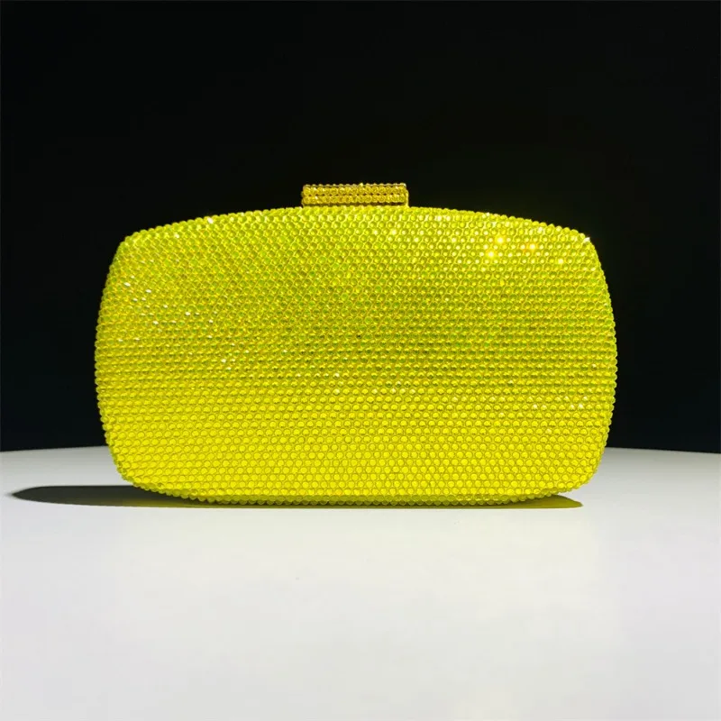 Luxury Bags Yellow - الراقية الفاخرة حجر الراين حقيبة يد
