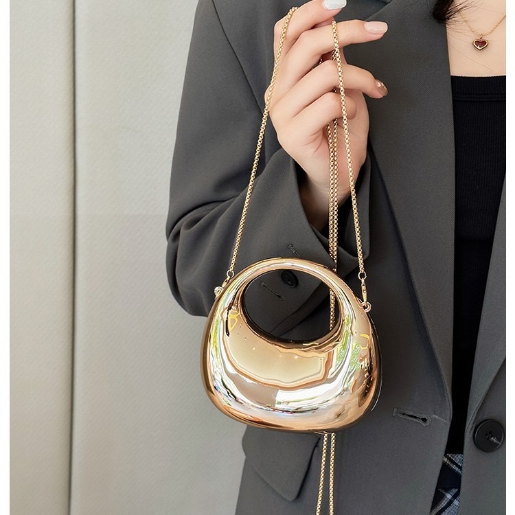 Luxury Bags Women - حقيبة سهرة ذهبية صغيرة، محافظ وحقائب