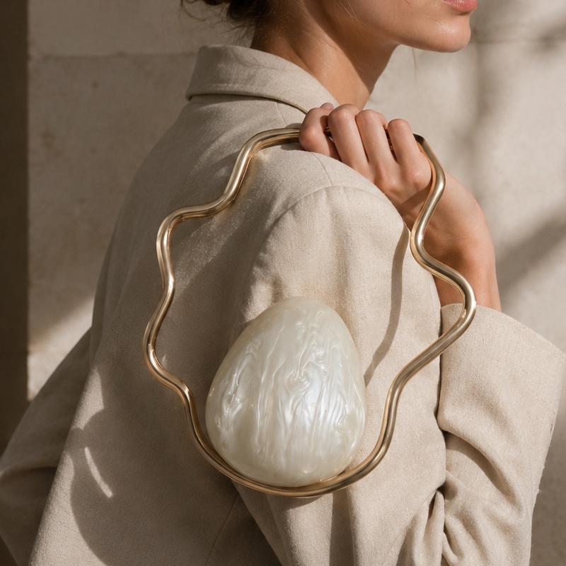 Luxury Bags Gold - حقيبة يد نسائية صغيرة من الأكريليك