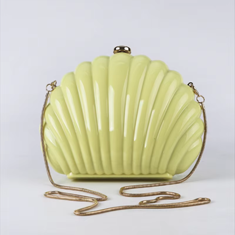 Luxury Bags Yellow - حقيبة نسائية صغيرة على شكل صدفة