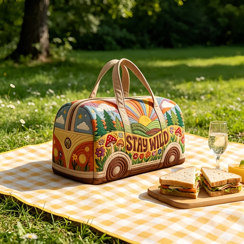 Weekender Bag Duffle - حقيبة سفر بوهيمية بتصميم ثلاثي الأبعاد