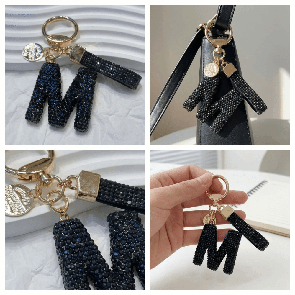 Luxury Bags Yellow - سلسلة مفاتيح أنيقة على شكل حرف