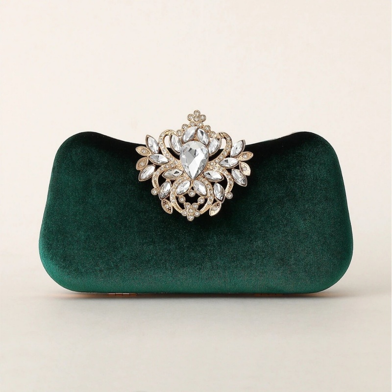حقيبة يد مخملية خضراء داكنة فا - مراجعة Luxury Bags Gold وسعره