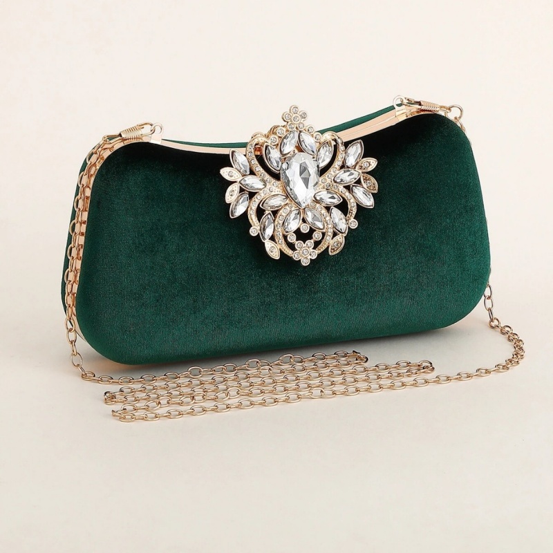 حقيبة يد مخملية خضراء داكنة فا - مراجعة Luxury Bags Gold وسعره