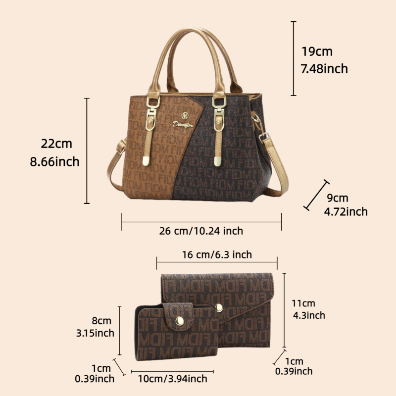 مجموعة حقائب نسائية من 3 قطع،  - مراجعة Luxury Bags Women وسعره