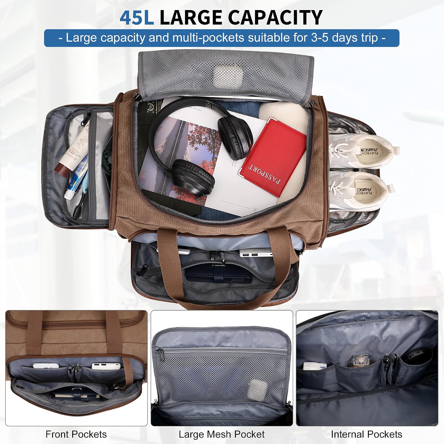 حقيبة سفر قماشية للرجال 3 في 1 - مراجعة Weekender Bag Duffle وسعره
