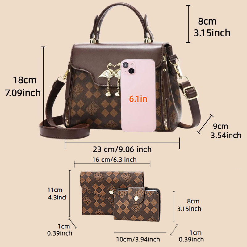 مجموعة حقائب نسائية من 3 قطع،  - مراجعة Luxury Bags Women وسعره